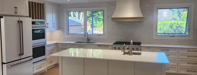 Custom white kitchen installation