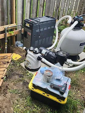 Pool heater equipment installation